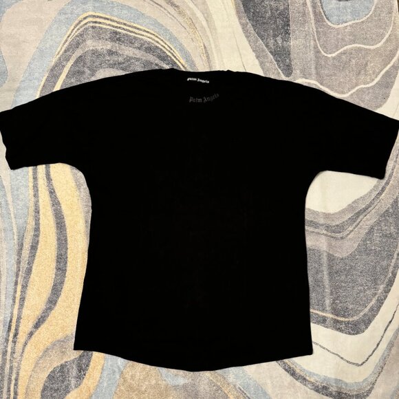 Palm Angels Black Oversized Logo T-Shirt Size Large - Picture 1 of 4